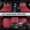 Made Leather Car Floor Mats For Toyota Auris E180 2012 2013 2014 2015 2016 2017 2018 Carpets Rugs Foot Pads