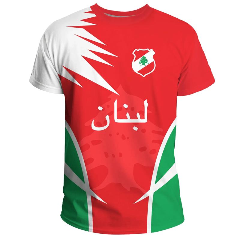 Мужская футболка с изображением флага Ливана, камуфляжная одежда с ливанским гербом, летняя уличная мода, свободные топы с коротким рукавом