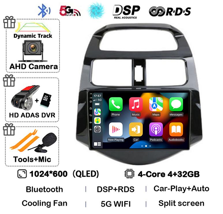 Android 14 Carplay Автомагнитола для Chevrolet Spark Beat Matiz Creative 2010 2011 2012 2013 2014 GPS Мультимедийный Плеер Стерео