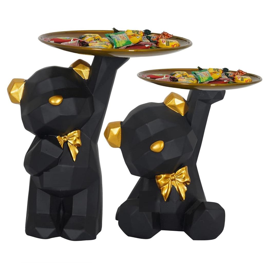 Крутая фигурка собаки для домашнего декора, фигурка, блюдо-фигурка собаки для дома, декоративная фигурка (Черный, Комбо-набор из 2 штук)