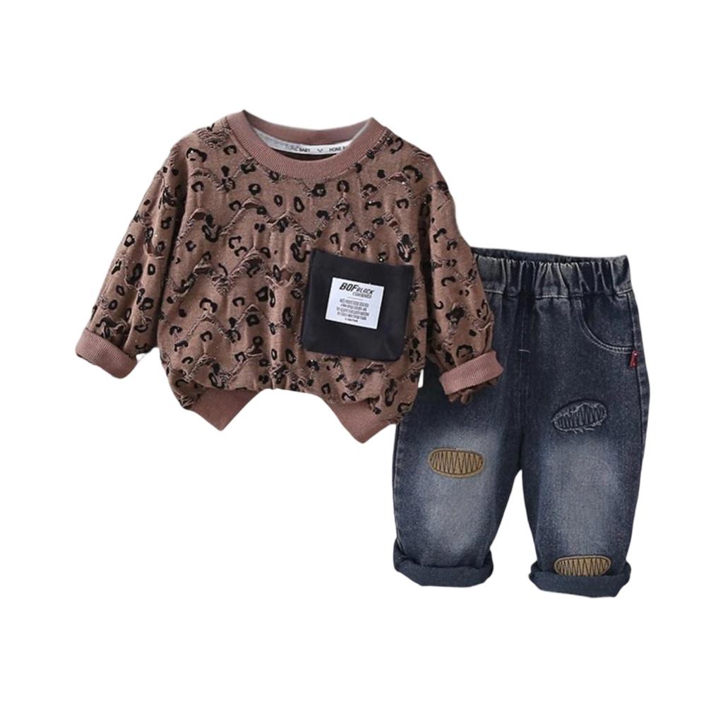 Детский повседневный комплект с длинным рукавом, удобные наряды для повседневной носки