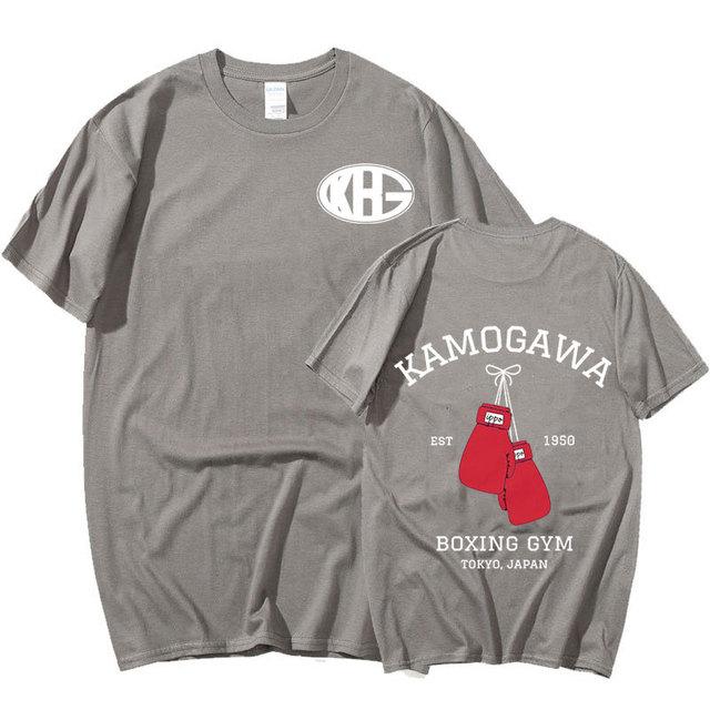 Аниме Hajime No Ippo Футболка Манга Камогава Бокс Тренажерный зал КГБ Футболки с принтом Мужская хлопковая футболка большого размера Harajuku Уличная одежда Парная одежда Топы