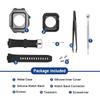 Роскошный комплект для модификации для Apple Watch 8 7 44 мм 45 мм 40 мм 41 мм Корпус из нержавеющей стали Резиновый спортивный ремешок для IWatch Series 6 5 4