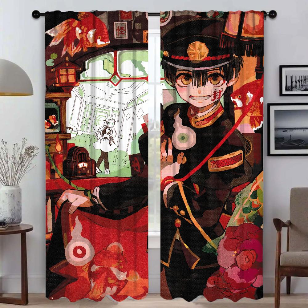Современные шторы для гостиной для камеры Hanako Kun Shades Tulle для спальни Blackout Curtain Home Interior Curtains 2 Pieces