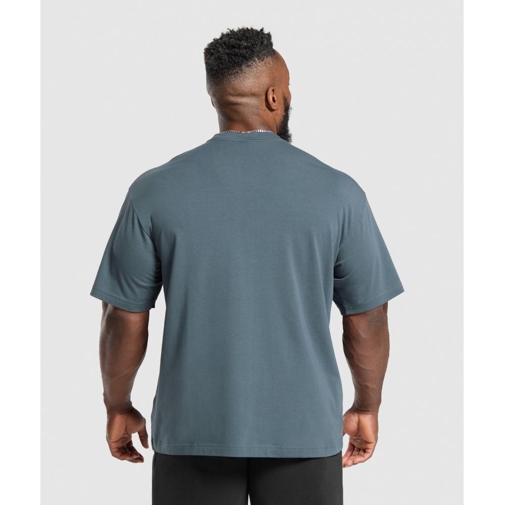 Gymshark Футболка Essential Oversize, цвет: титаново-синий A1a3e UCMQ