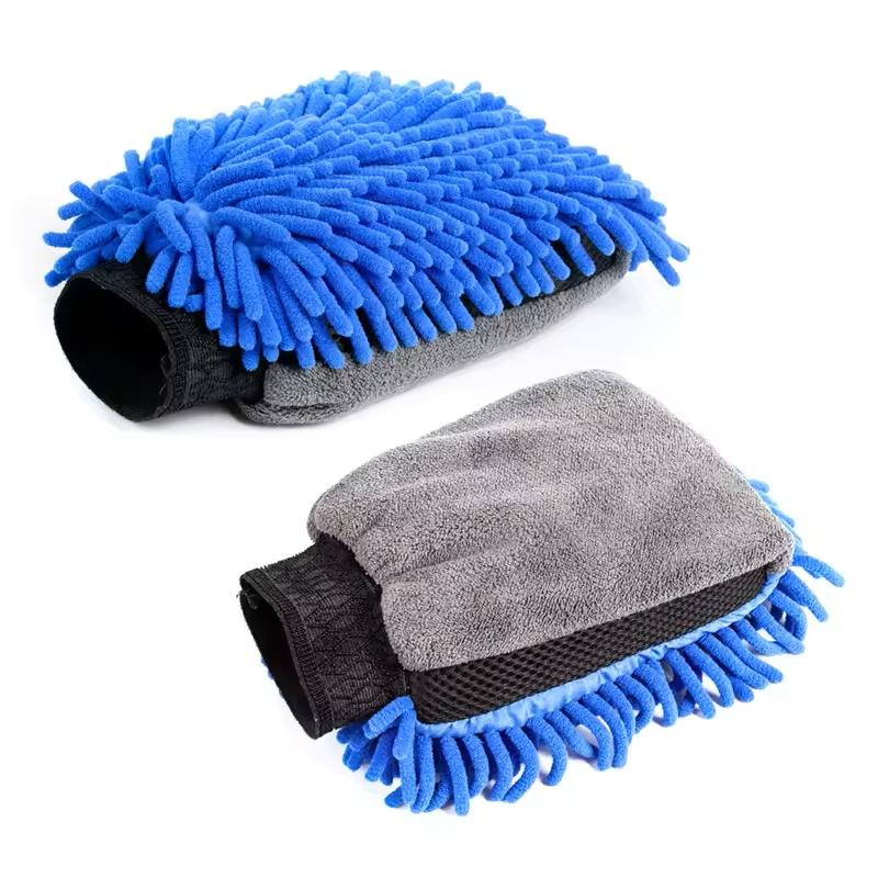 Microfiber Car Wash Mitt Soft Anti-scratch Double-Sided Chenille Ultra Absorbent Washing Gloves for Car Detailing Cleaning Tools