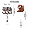 Christmas Hat Snowman Elk Christmas Badge Reels Acrylic Alligator Badge Clip  Xmas