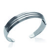 [K1408] - Silver 'Choreography' Steel Bracelet - 62 Mm 23 Mm