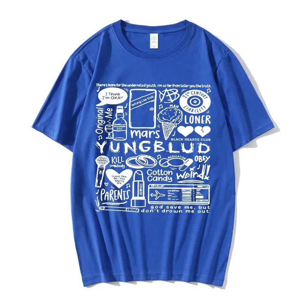 Футболка с принтом Yungblud, унисекс WoUnisex, футболка большого размера с круглым вырезом и короткими рукавами, футболка в стиле хип-хоп, футболки унисекс с графикой, уличная одежда