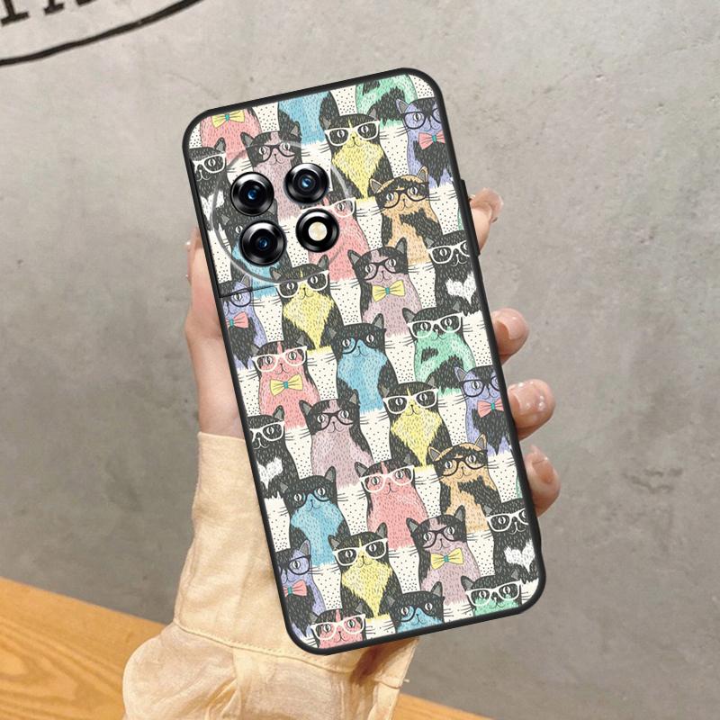 Забавный коллаж с котами Чехол для OnePlus 15 15R 13R 13 13T 12 12R 11 10 9 Pro 10T Nord 5 CE 4 2 3 Lite N20 N30 Обложка