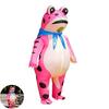 Inflatable Frog Costume for Adults Kids Funny Blow Up Frog Costume with Air Pump Frog Onesie Suit for Halloween Party