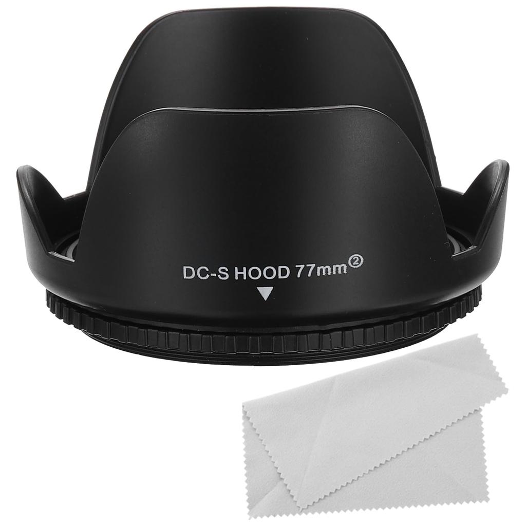 PATIKIL 77mm Camera Lens Hood with Cleaning Cloth Reversible Flower Lens Hood Protector Blocks Excess Sunlight To Reduce Lens Flare and Glare To