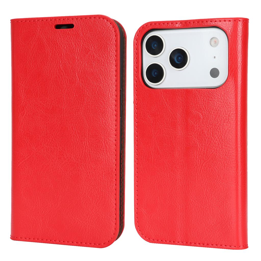 For iPhone 17 Pro Case Crazy Horse Texture Split Leather Wallet Phone Cover