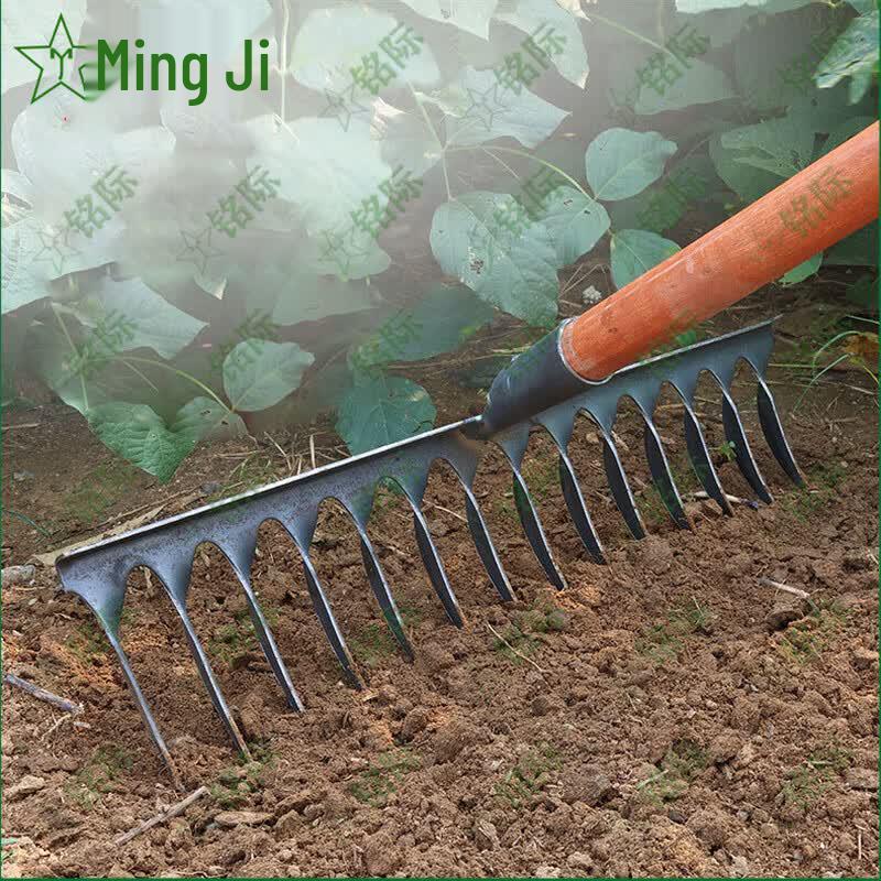Manganese Steel Spiral Nail Rake with Wooden Handle