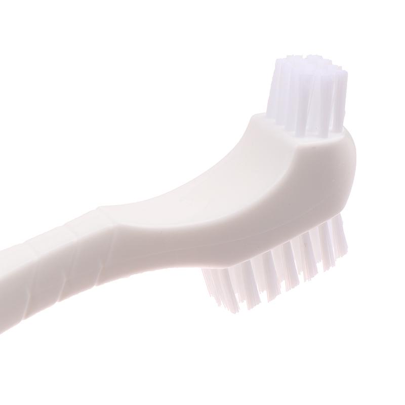 1 шт. зубная щетка для зубных протезов с жесткой/мягкой двойной щетиной для зубных протезов, превосходная полная очистка для мужчин и женщин