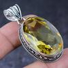 Цитрин Драгоценный камень Ручная работа 925 Стерлинговое серебро Подарок Ювелирное изделие Подвеска 2,05" p7B79