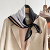 70cm Luxury Imitation Silk Square Scarf Women‘s Double-sided Polka Dot Print Neckerchief Bandanas Foulard Hairbands Shawls Wraps