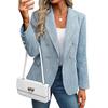 Женский двубортный блейзер в западном стиле, шикарный, элегантный, для офисных леди, с текстурной отделкой, пиджак от костюма, приталенный, деловой пиджак