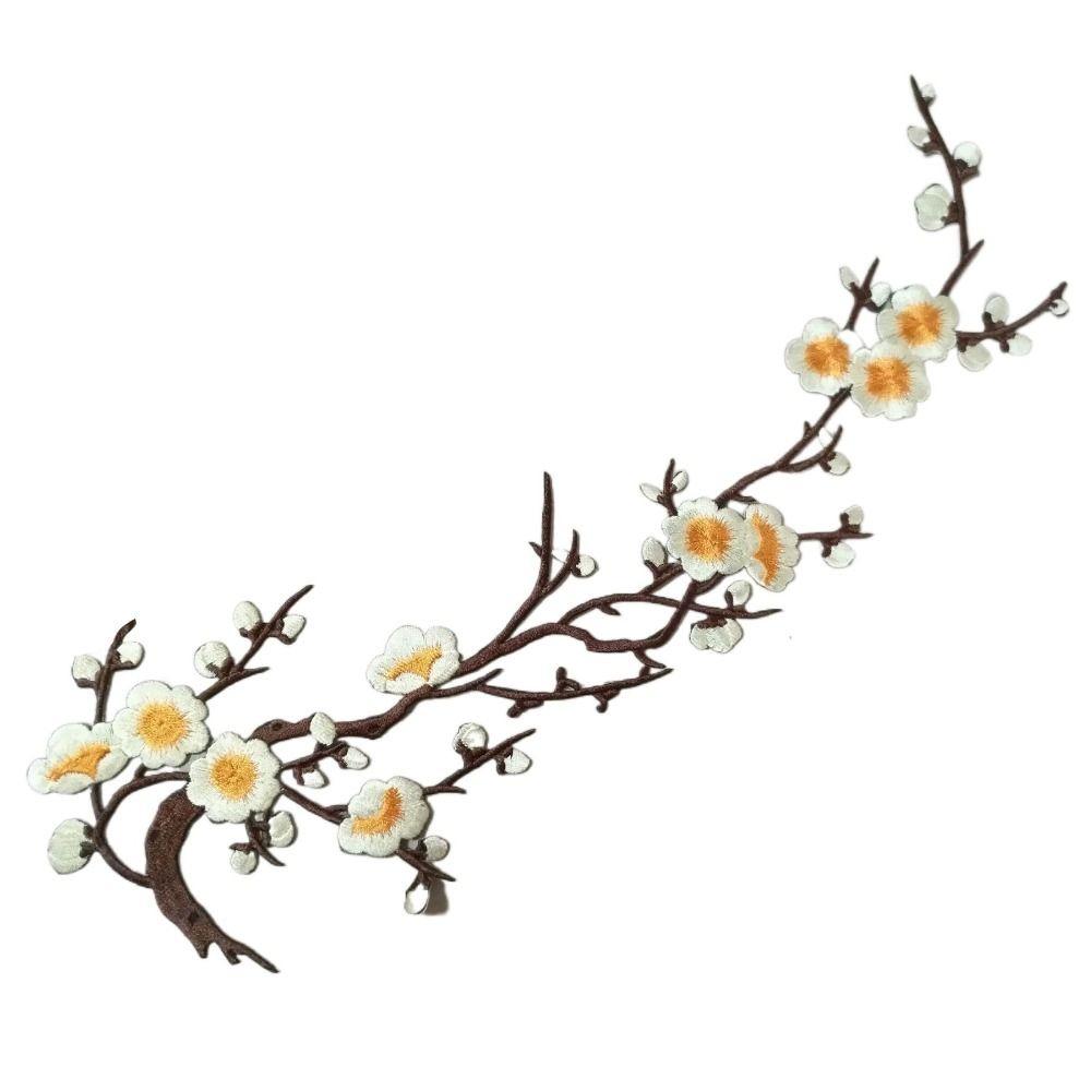 Flower Shaped Plum Blossom Applique Embroideried Self-adhesive Cloth Patches Iron on DIY Clothes Sticker Sewing