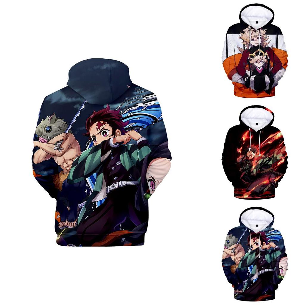 Яркая толстовка с 3D-принтом Demon Slayer Kimetsu No Yaiba для повседневной носки