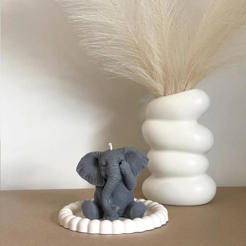 3D Elephant Silicone Candle Mold Cute Animal Aromatherapy Plaster Resin Soap Making Tool DIY Handmade Home Decoration Art