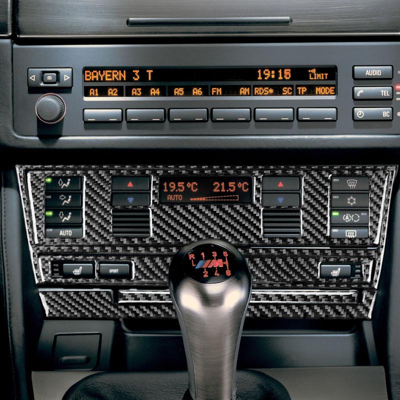 Для BMW 5 серии M5 E39 1998-2003 Наклейка из настоящего углеродного волокна Панель радио, кондиционера, CD, переключения передач, подъема двери Аксессуары для автомобиля ide Декоративные