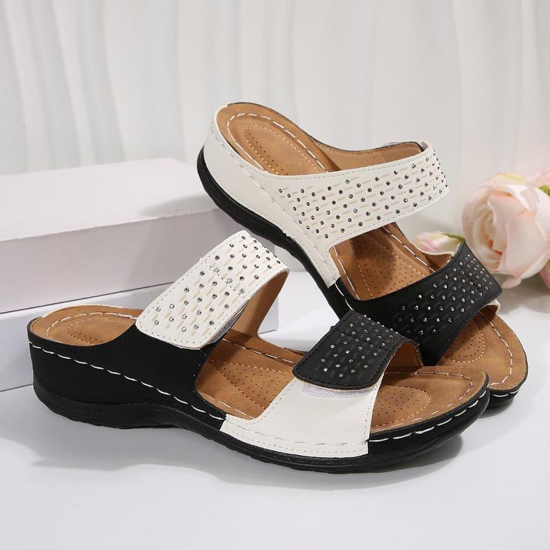 Туфли Water Diamond One-Strap Shoes Толстые туфли, тапочки Женские туфли на танкетке большого размера Легкие пляжные шлепанцы