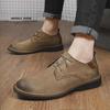 Men's Large Size Leather Loafers: Spring Low-Top Breathable Casual Shoes In British Fashion Style