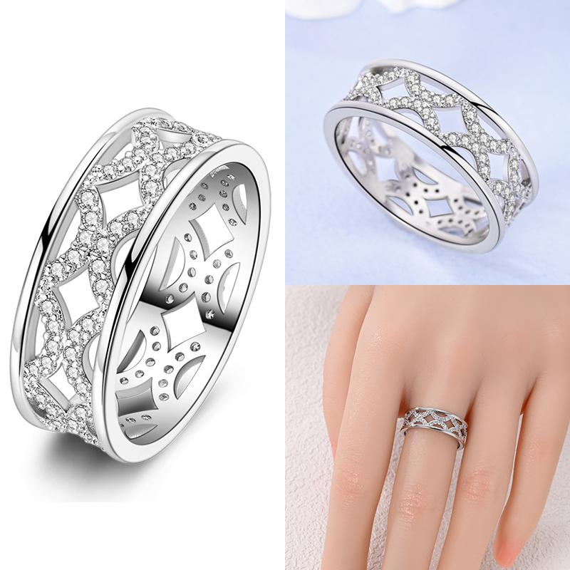 925 Sterling Silver Heart Shaped Infinite Minimalist Rings Hollow Celtic Knot Rings for Women Elegant Engagement Wedding Jewelry