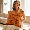 Skin Friendly Chenille Cushion Covers Modern Cover, Abstract Line Throw Pillow Geometric Stylish Decorative Case for Sofa Bed Car Home Decor,
