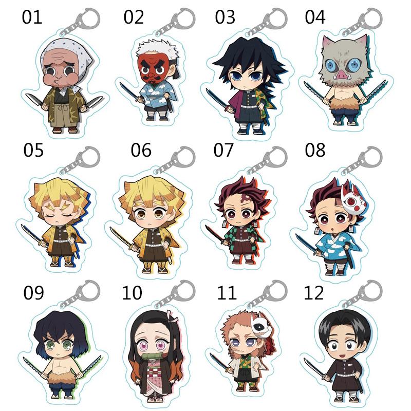 23Styles Decoration Acrylic Keychain Kimetsu No Yaiba Cute Kawaii Demon Slayer Anime Keyring Gifts