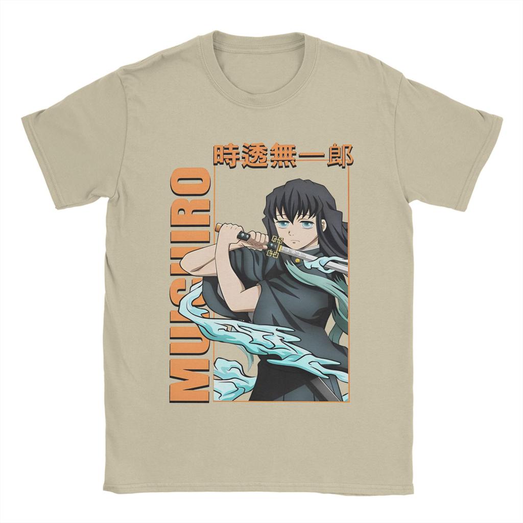 Муичиро Токито Футболка Мужская Хлопковая Футболка Топ Новинка Аниме Клинок Рассекающий Демонов Круглый Вырез Короткий Рукав