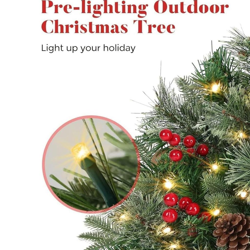 Рождественские праздничные кашпо для украшения улиц, искусственные рождественские елки с подсветкой