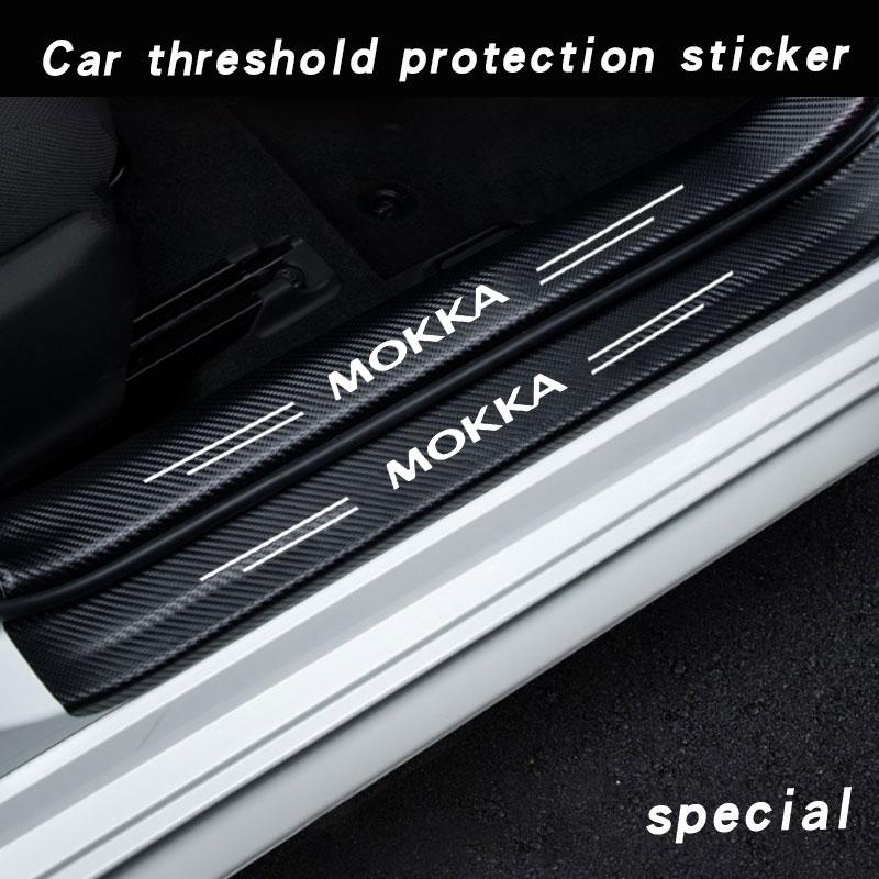 BBFT9 Fashion Door Sill Carbon Fiber Sticker Threshold Side Anti Scratch Tape Waterproof Decal for opel Mokka accessories Anti-drity