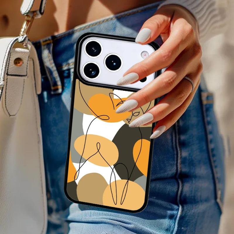 Чехол для телефона с абстрактным котом и японским пейзажем Для iPhone 17 Air 14 15 13 12 Max Чехол Для Apple 15 16 16e 11 Pro Max Plus Coque