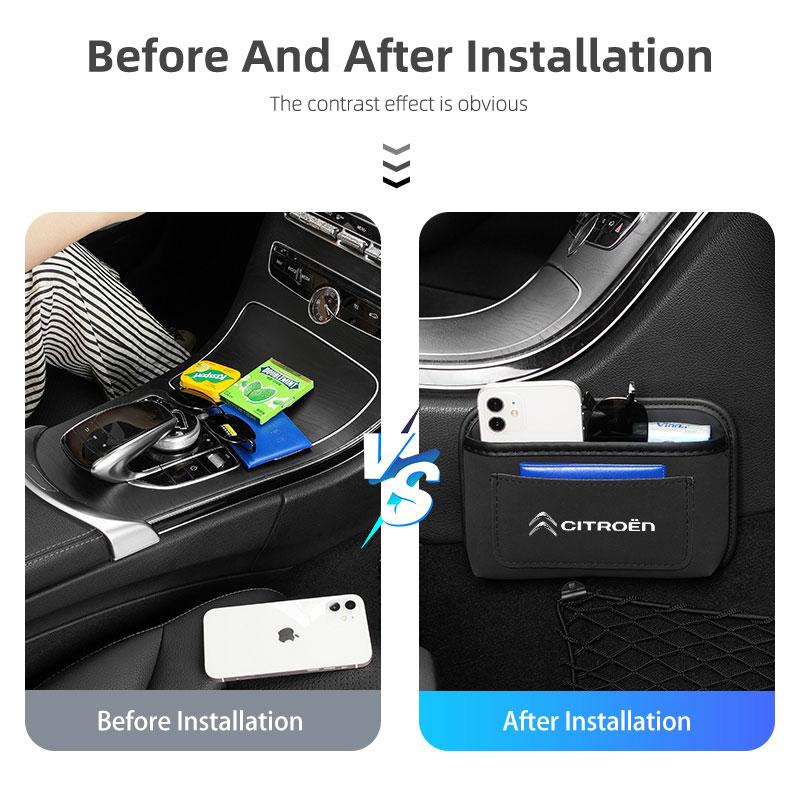 Paste Car Cards Phone Key Paste Box Self Adhesive Storage Pocket For Citroen C4 C3 C5 C1 C2 C6 VTS C4L DS3 DS4 DS5 Grand