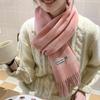 Sweet Student Wool Neckerchief Luxury Wool Winter Thick Warm Plaid Scarf for Women Fashion Soft Wrap Bandana Blanket XWJ106