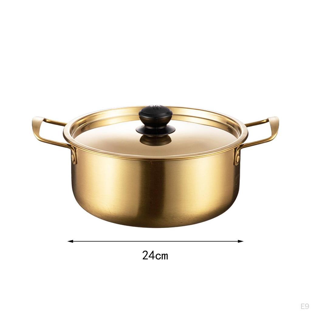 Korea Ramen Pot Cooking with Cover Multipurpose Spoon Chopsticks Instant Noodle Soup Ramyun