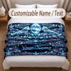 Winter Theme Soft Blanket Personalized Custom Name Text Print Warm Blanket Home Sofa Bedroom Decor