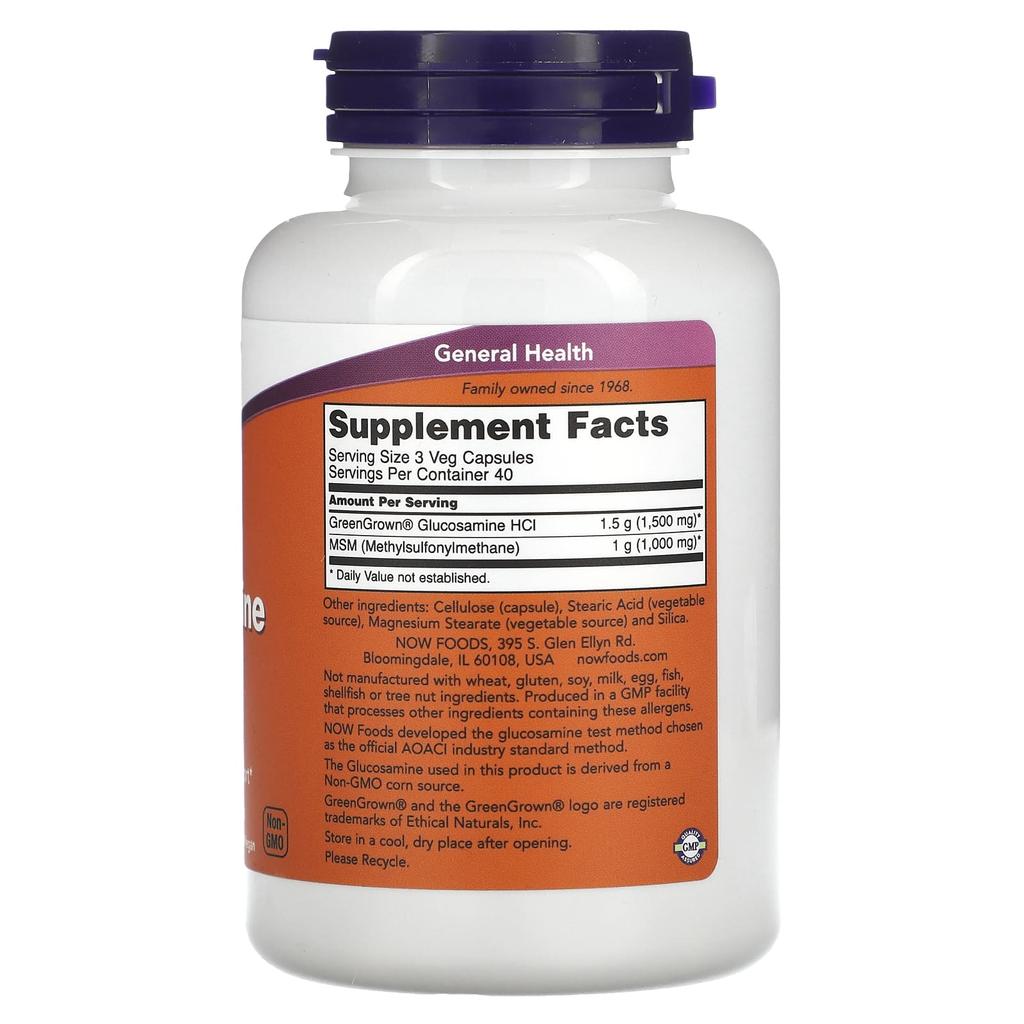 Now Foods Vegetable Glucosamine & MSM, 120 Veggie Capsules