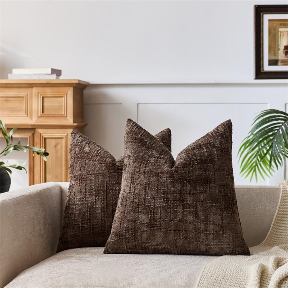 Bamboo Yarn Texture Throw Pillow Covers Solid Color Sofa Cushion Covers  Home Bedroom