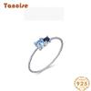 Tancise Classic 925 Sterling Silver Zircon Ring Ladies Jewelry Wedding Promise Party Gift