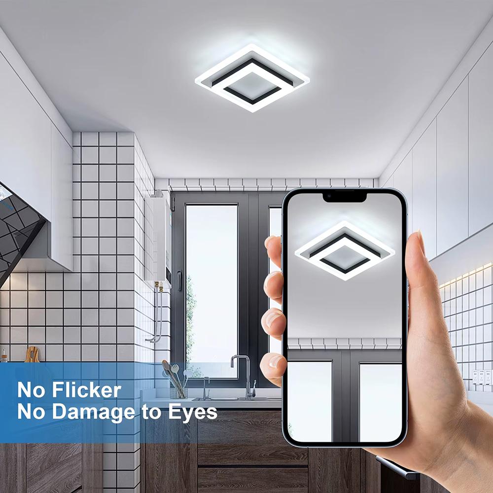 Square Acrylic  Ceiling Light Modern LED Ceiling Lamp,White 3-color light Ceiling Lights for Bedroom Office Kitchen Living Room