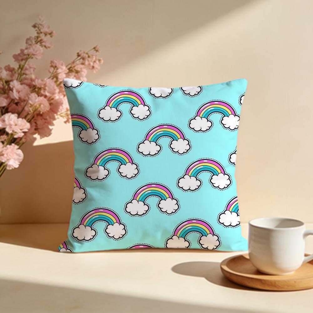 Vibrant Rainbow Cushion Cover Soft Pillow Cases for Home Bedroom Living Room Sofa