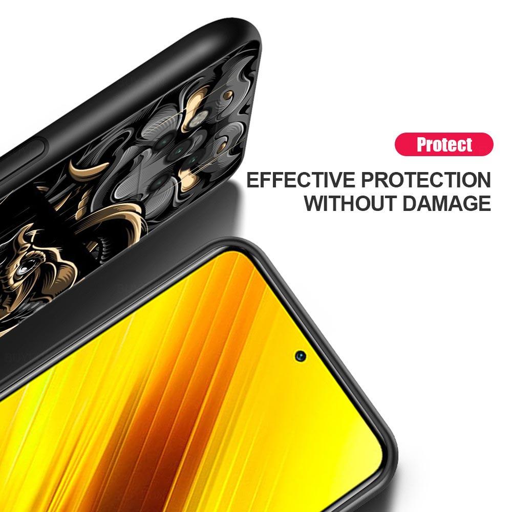 Чехол-маска самурая Они для Xiaomi Poco X3 NFC M3 M4 Pro 4G 5G F3 GT для Mi Civi 11T 10T 10 Pro 5G 11 Note 10 Lite 5G Shell