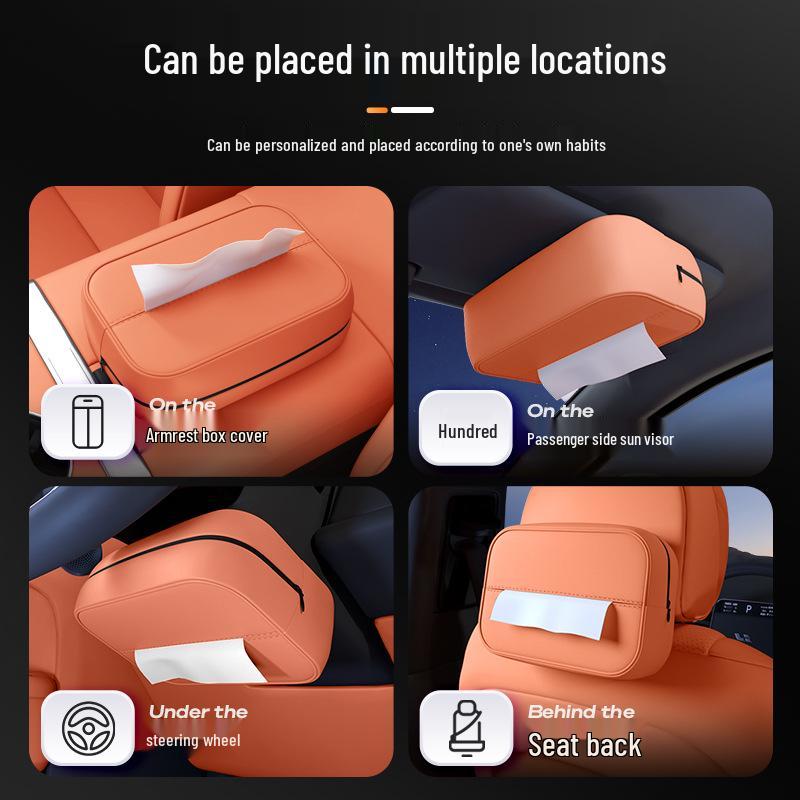 E5 PLUS Blue Electric Car Tissue Box: Model 26 Seat Backrest Hanging Bag Accessory.