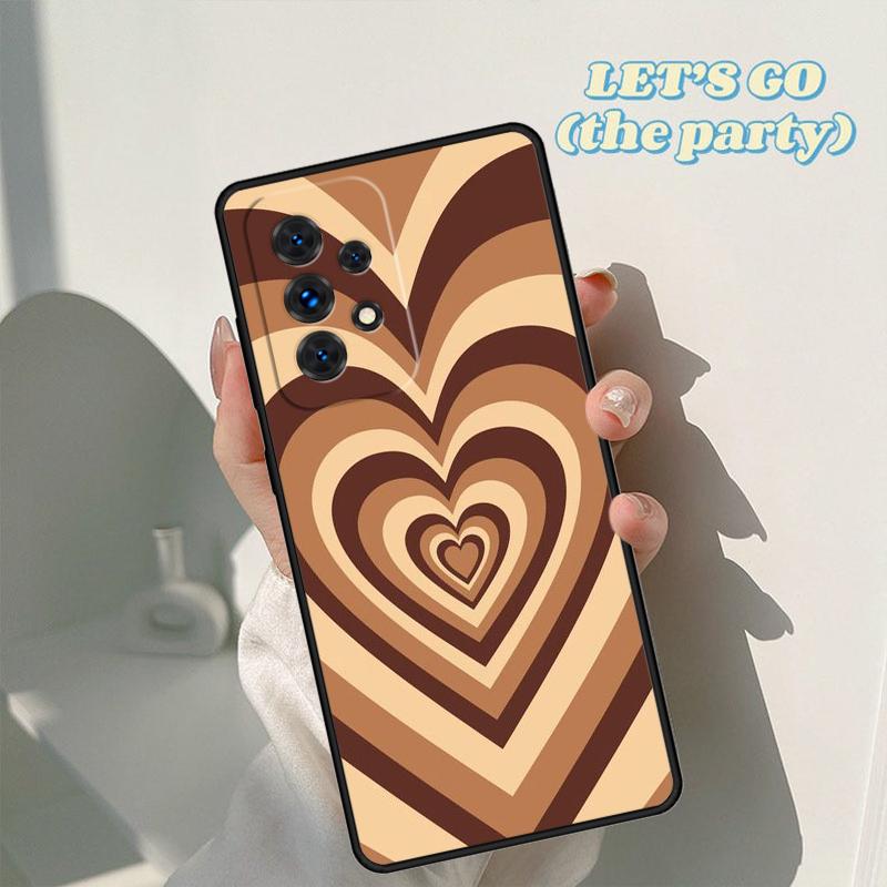 Latte Love Коричневое Сердце Эстетичный чехол для телефона Для Samsung Galaxy A42 A31 A40 A51 A71 A32 A80 A91 A52 A72 A20e A21S A50 A70 A11 A12