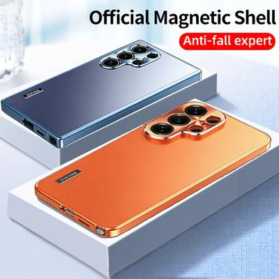 Роскошный металлический магнитный защитный чехол для камеры для Samsung Galaxy S26 S25 S24 Plus S23 S22 S21 Ultra из алюминиевого сплава, чехол-накладка для телефона
