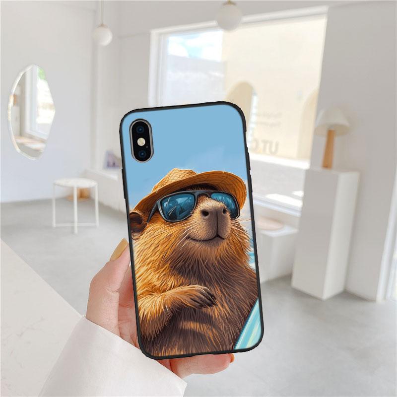 LO19 Cartoon Capybara Soft Shell Phone Case for OPPO A3 Pro A72 A74 A76 A77 A77S A78 A79 A94 A95 A18 A40M A58