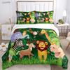 Jungle Animal Cute Casal All Season Duvet Cover Comforter Bedding Sets Soft Quilt Cover and Pillowcases Single/Double/Queen/King